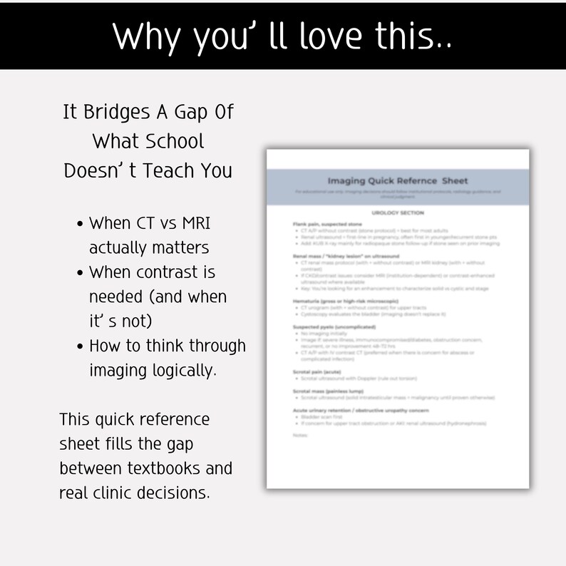 Imaging Cheat Sheet for Nurse Practitioner Students, New Nps, and ...