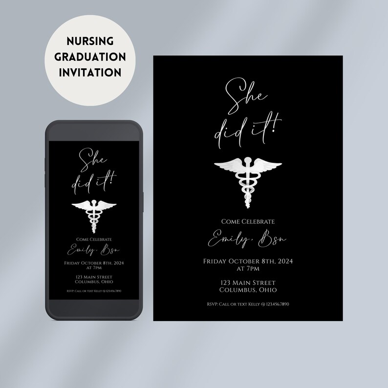 nursing school grad invite template