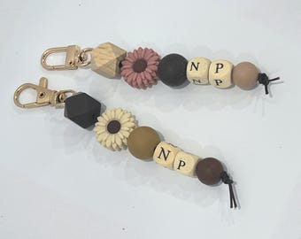 Regalo para enfermera practicante, llavero bohemio para enfermera practicante, cadena para bolso con clip