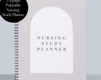 Planificador de estudios para la escuela de enfermería para RN, LPN, enfermeras practicantes / Planificador para estudiantes de enfermería / Planificador de estudios NCLEX / Planificador para exámenes de enfermería practicante
