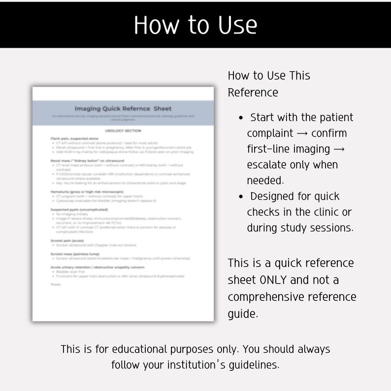 Imaging Cheat Sheet for Nurse Practitioner Students, New Nps, and ...