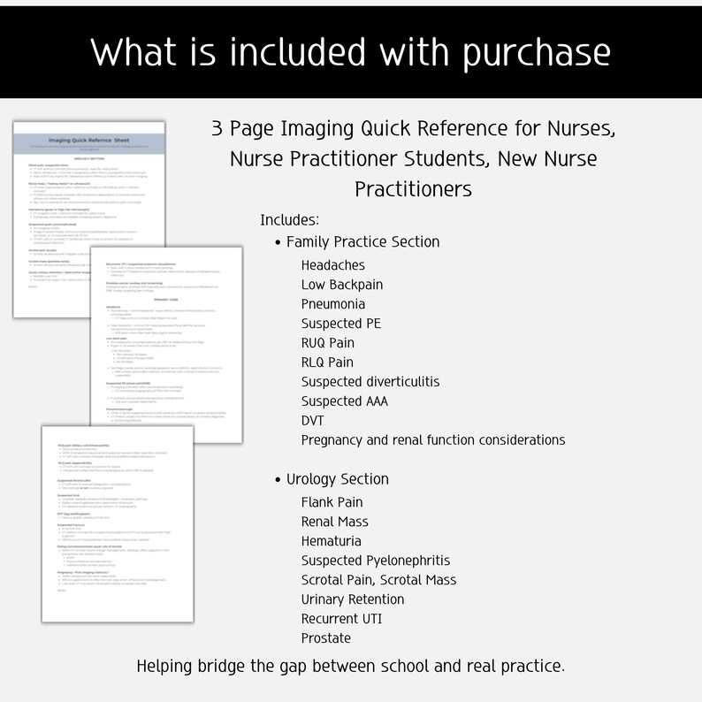 Imaging Cheat Sheet for Nurse Practitioner Students, New Nps, and ...