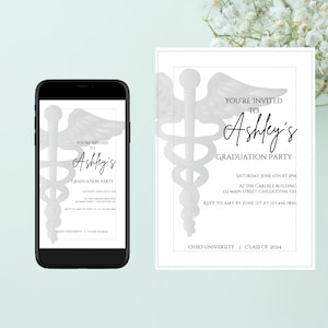 Nursing school graduation invitation, Registered nurse graduation invitation, nursing school invite, digital invite, RN, class of 2024