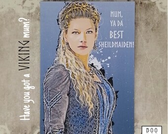 Personalized Shield-Maiden Mum Card: Viking Birthday or Mother's Day