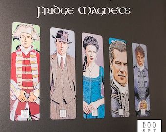 Outlander Cartoon Fridge Magnets: Jamie & Clare Fraser