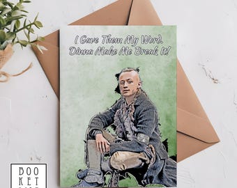 Young Ian Outlander Card, Tribal Scottish Gift, Personalized Birthday Card