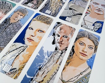 Vikings Bookmarks/Cartoon Bookmarks/Ragnar Lothbrok/Lagertha/Bjorn/Floki/Aslaug/Rollo/Torvi/Book Nerd