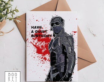 Black Noir/Ninja/The boys series/superhero/Humour card/Funny Cards/Happy Birthday/personalised card