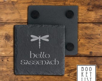Outlander inspired slate coaster/outlander lover/Slate Coaster/Personalised/Sassenach/Je Suis Prest