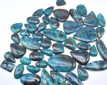 Natural Blue Azurite Chrysocolla Gemstone Cabochon - Wholesale Azurite Chrysocolla Mix Shape And Size Lot - Chrysocolla For jewelry Making