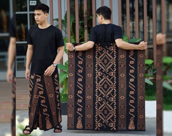 Indonesian Batik Sarong: Palm Motif Cotton Prayer Shawl