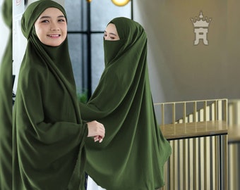 Jersey Instant Hijab with Niqab: Women's Prayer Khimar