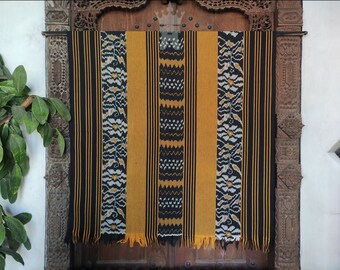 Handwoven Ikat Fabric: Ethnic Tribal Tapestry Blanket