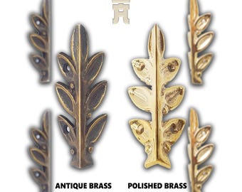 Protector de esquinas de latón macizo Olive Fern: Latón antiguo o pulido