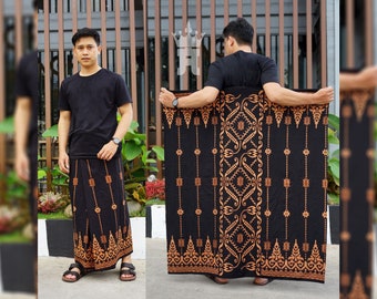 Indonesia Batik Tombak Motif Sarong For Men Muslim Prayer - Print Sarong - Beach Sarong - Sarong Shawl - Islamic Ramadhan Eid Mubarak Gift