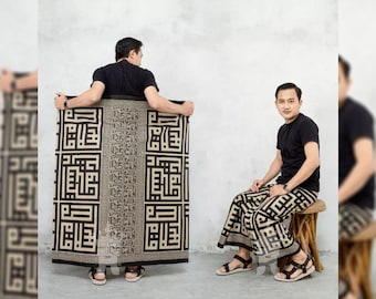 Indonesia Premium Men&#39;s Traditional Cotton Printing Khufi Batik Motif Tube Sarong - Islamic Ramadhan Eid Mubarak Gift For Men