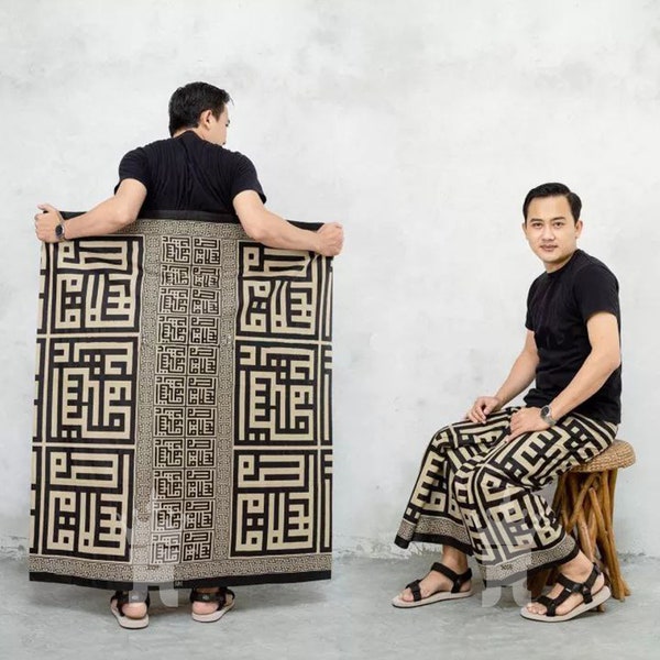Indonesia Premium Men's Traditional Cotton Printing Khufi Batik Motif Tube Sarong - Islamic Ramadhan Eid Mubarak Gift For Men