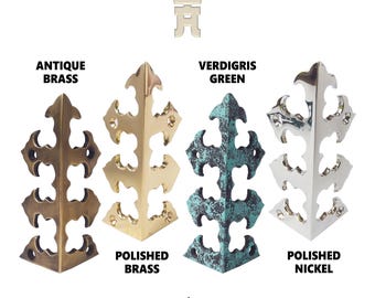 Protector de esquinas de caja de latón vintage: herrajes para muebles antiguos