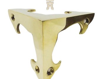 Solid Brass Anchor Corner Protector | Vintage Furniture Hardware (50mm, Antique/Polished Finish)