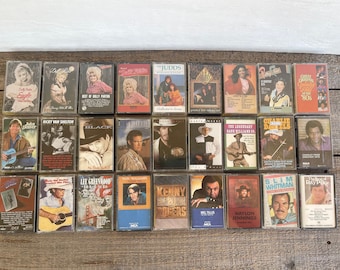 Vintage Country Cassette Tapes // Sold Individually // Dolly Parton, Vince Gill, Randy Travis, Nitty Gritty Band, Charlie Daniels, ETC