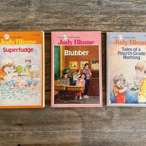 Vintage Judy Blume Books: 1980s Superfudge, Blubber, Tales of Fourth Grade Nothing