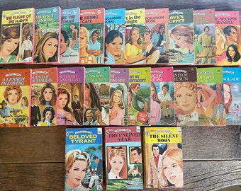 Vintage 1970&#39;s Harlequin Romance Novels // You Choose // Red Pages, White Banner on Front Cover // Paperback