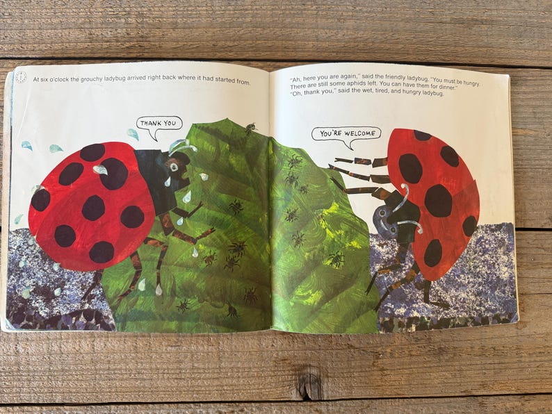The Grouchy Ladybug Book and Cassette by Eric Carle - 1st Harper Trophy ...