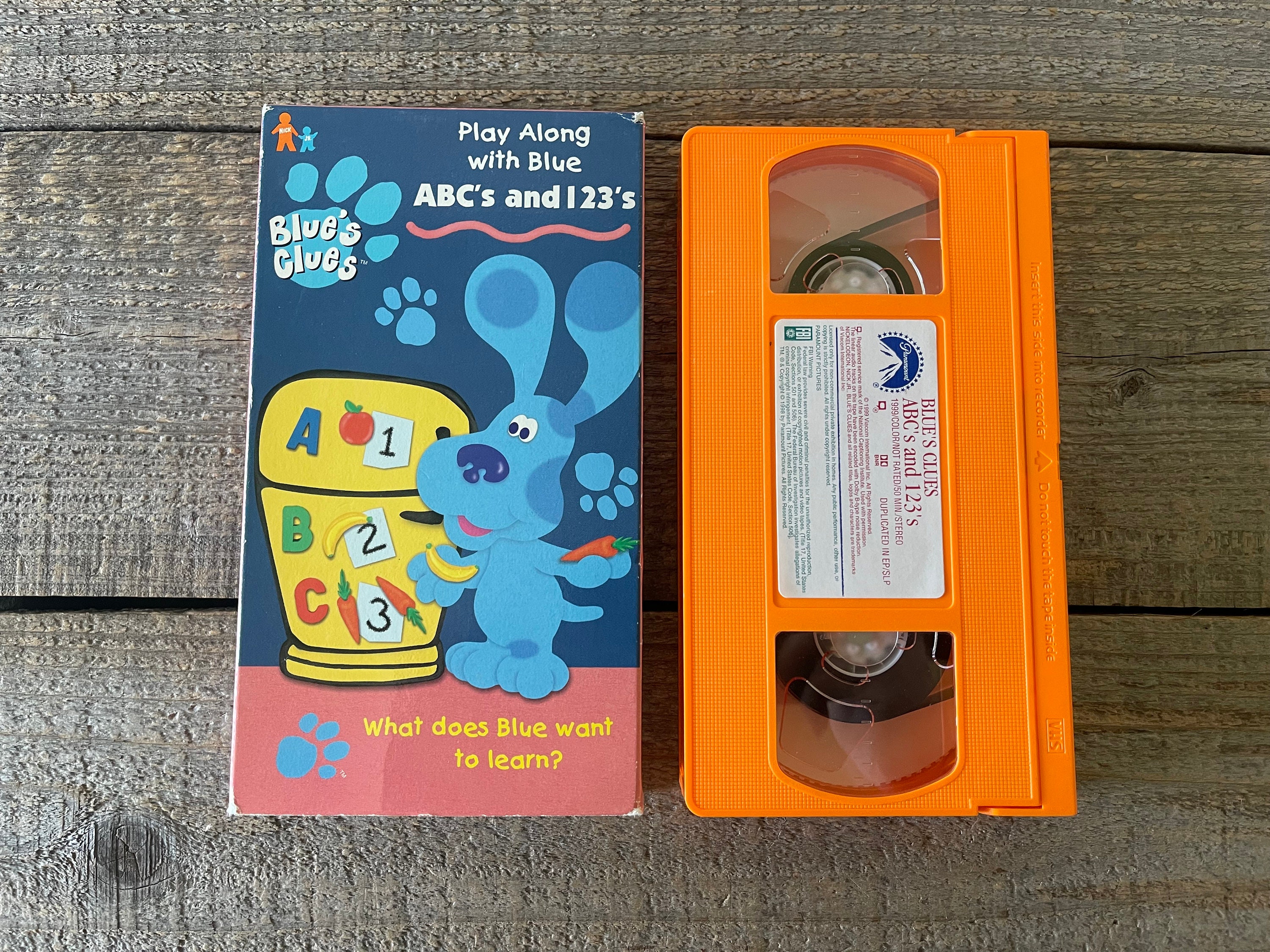 Blue's Clues // Play Along with Blue, ABC's and 123's // Vintage VHS 1998