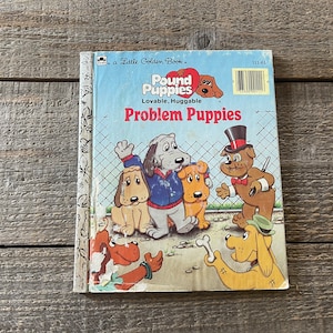 Vintage Pound Puppies Book: Problem Puppies // Un piccolo libro d'oro // 1986 // Buone condizioni