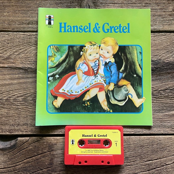 Hänsel und Gretel / The Rainbow Works 1986 / Vintage Buch- und Kassettenband-Set