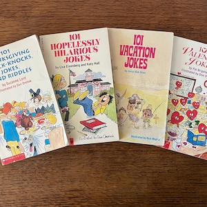 Vintage 101 Joke Books // Sold Individually // Vacation, Hilarious, Thanksgiving, Valentine&#39;s Day