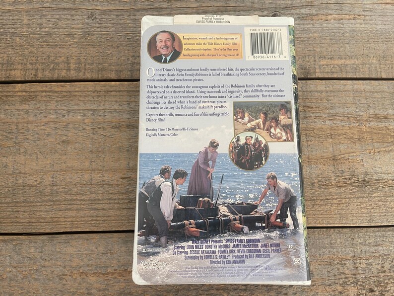 Swiss Family Robinson VHS Movie // Walt Disney Family Film Collection ...