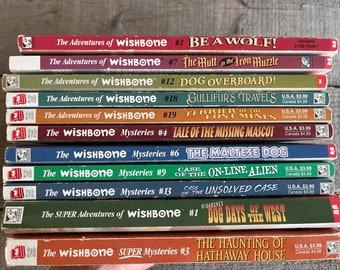 Vintage Wishbone Books // You Choose // The Adventures of Wishbone, The Wishbone Mysteries, Super Mysteries // 1990's