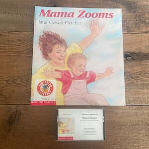 Mama Zooms // Jane Cowen-Fletcher // Vintage Scholastic Book & Cassette Tape Set