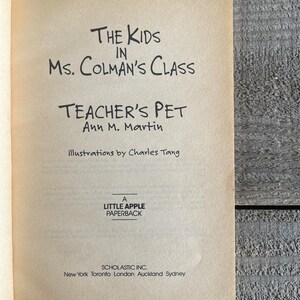 The Kids in Ms. Colman's Class by Ann M. Martin - Vintage Children's ...