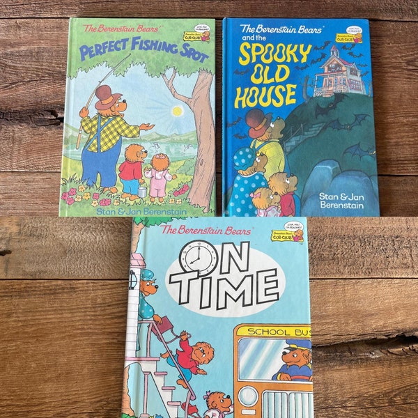 Berenstain Bears Cub Club Books // You Choose // Perfect Fishing Spot, Spooky Old House, On Time // 1990's