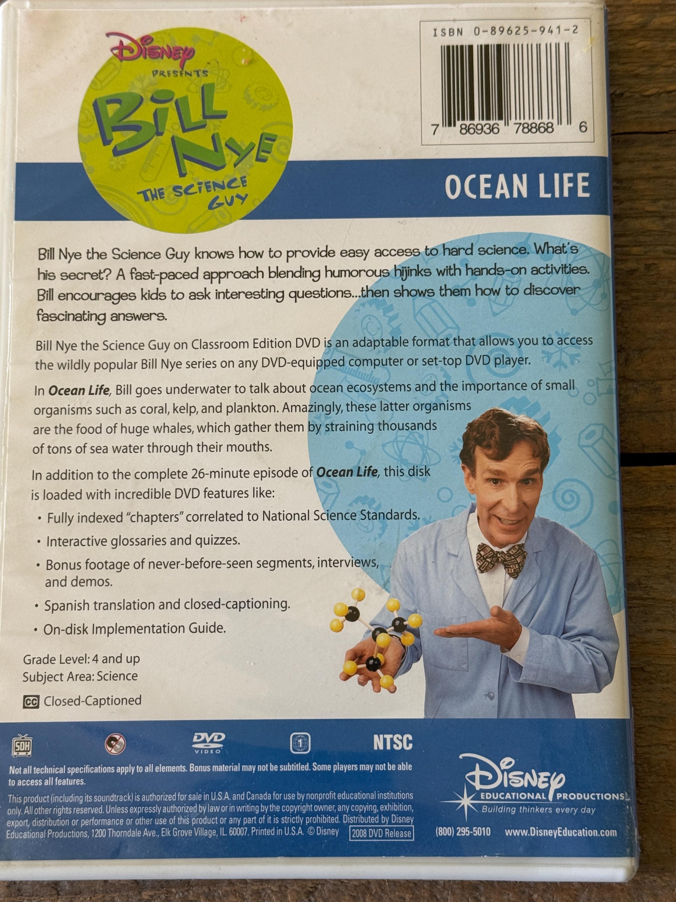 Bill Nye the Science Guy Dvds // Sold Individually // Genes, Ocean