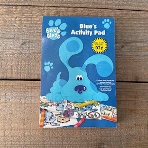 NEW, Unused Blue&#39;s Clues Activity Pad // 1998 Viacom // Coloring Pages, Mazes, Draw Your Own Clues, Etc.