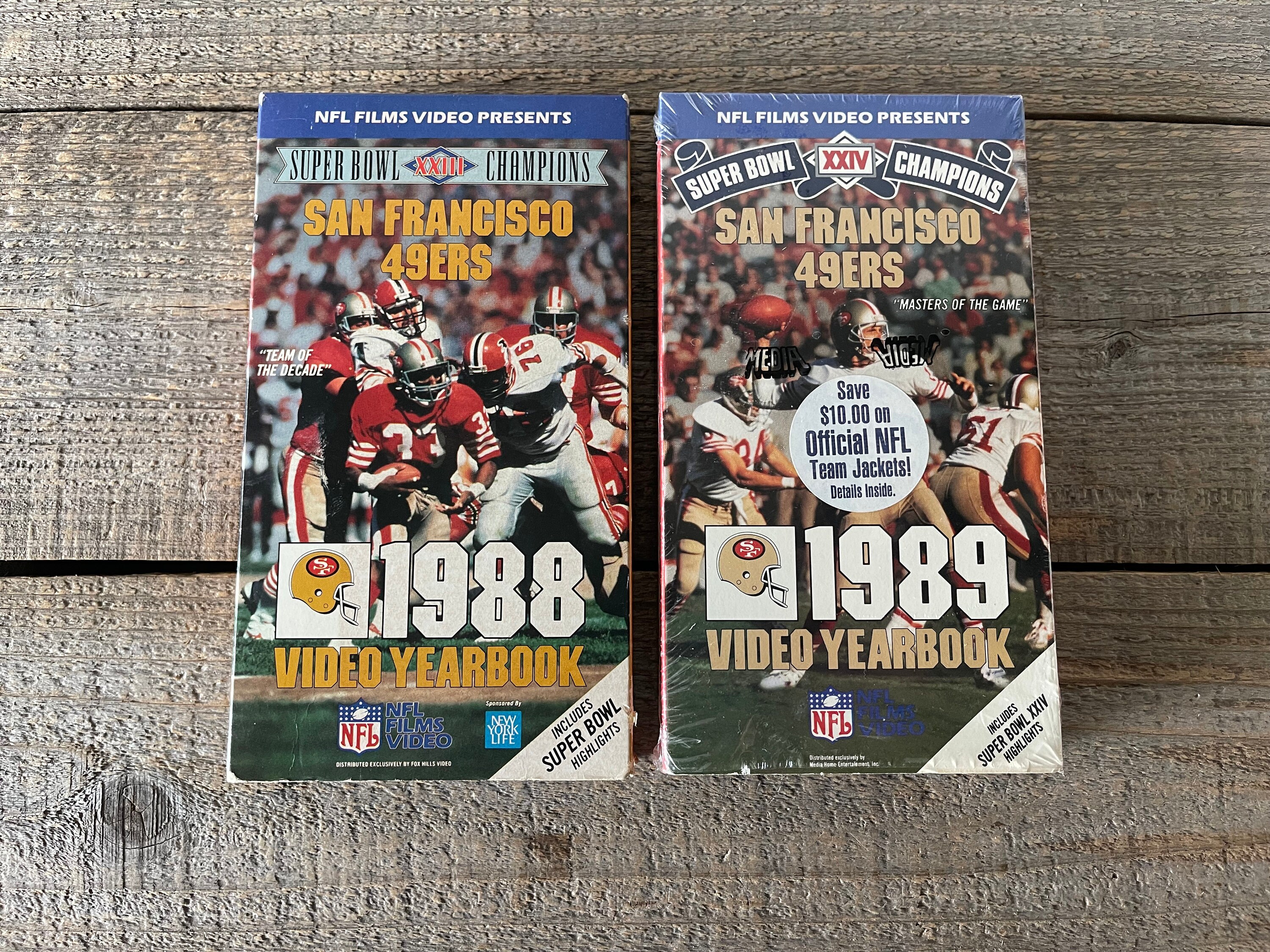 RARE San Francisco 49ers NFL Superbowl Video Yearbook VHS Tapes // 1988 & 1989 // Joe Montana, Jerry Rice