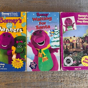 Vintage Barney VHS Movies // You Choose // Barney&#39;s Campfire Sing-Along, Barney&#39;s Best Manners, Waiting for Santa