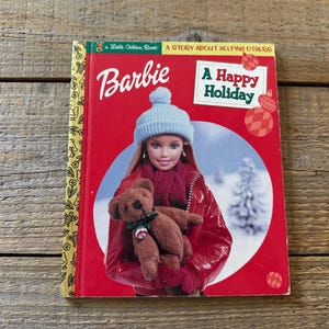Vintage Barbie Christmas Book // A Happy Holiday // A Little Golden Book 2001 // A Story About Helping Others