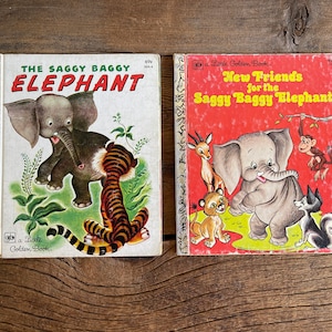 Vintage 1970's Books, "The Saggy Baggy Elephant" & "New Friends for the Saggy Baggy Elephant"