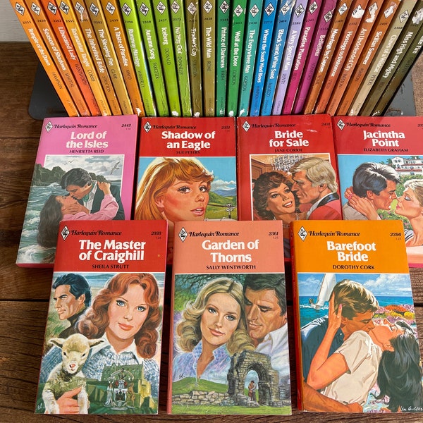 Vintage Harlequin Romance Novels // You Choose // 1970's Paperback Books // Red Pages