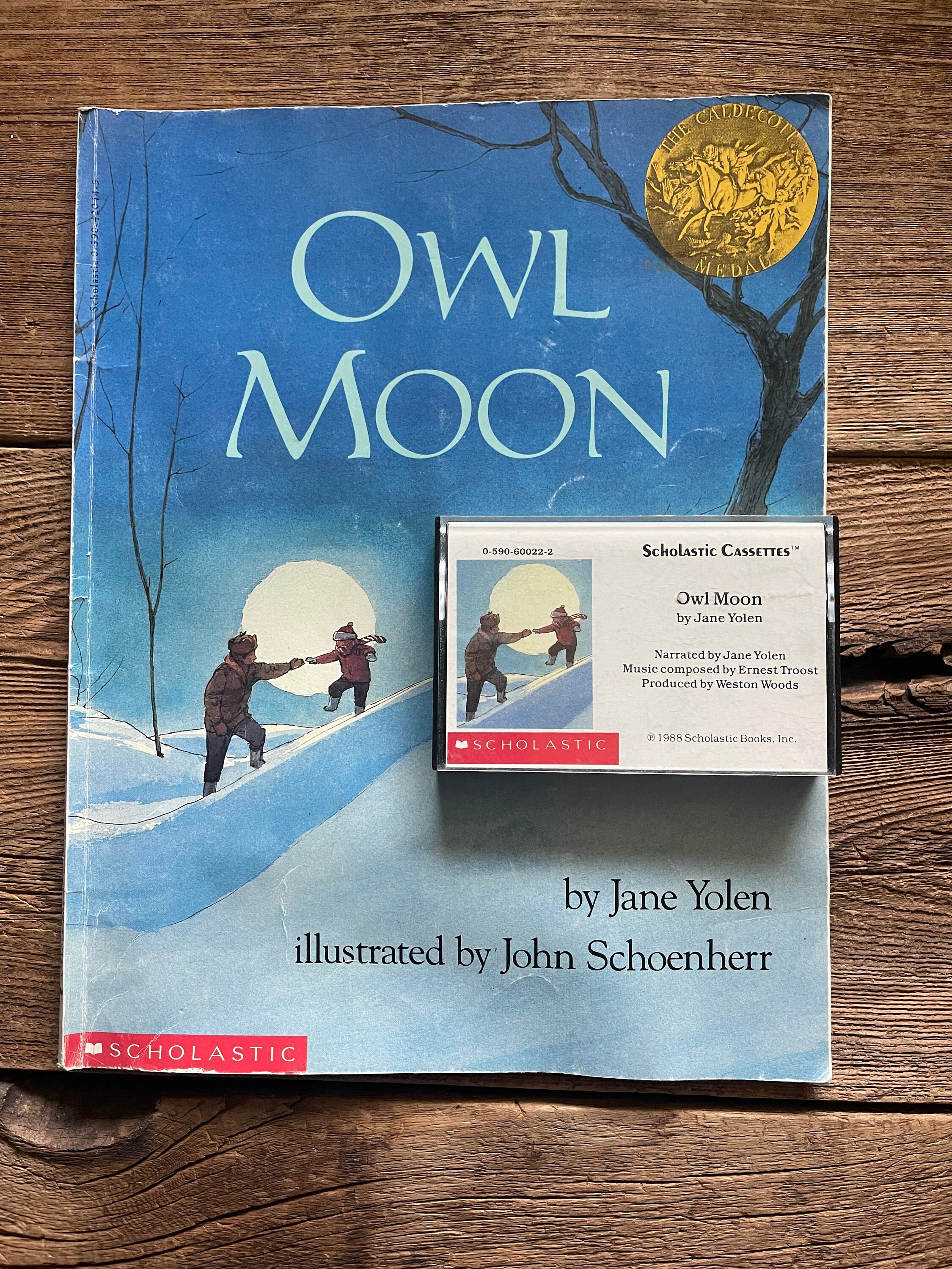 Owl Moon // Jane Yolen // Vintage Book & Cassette Tape Set or Book