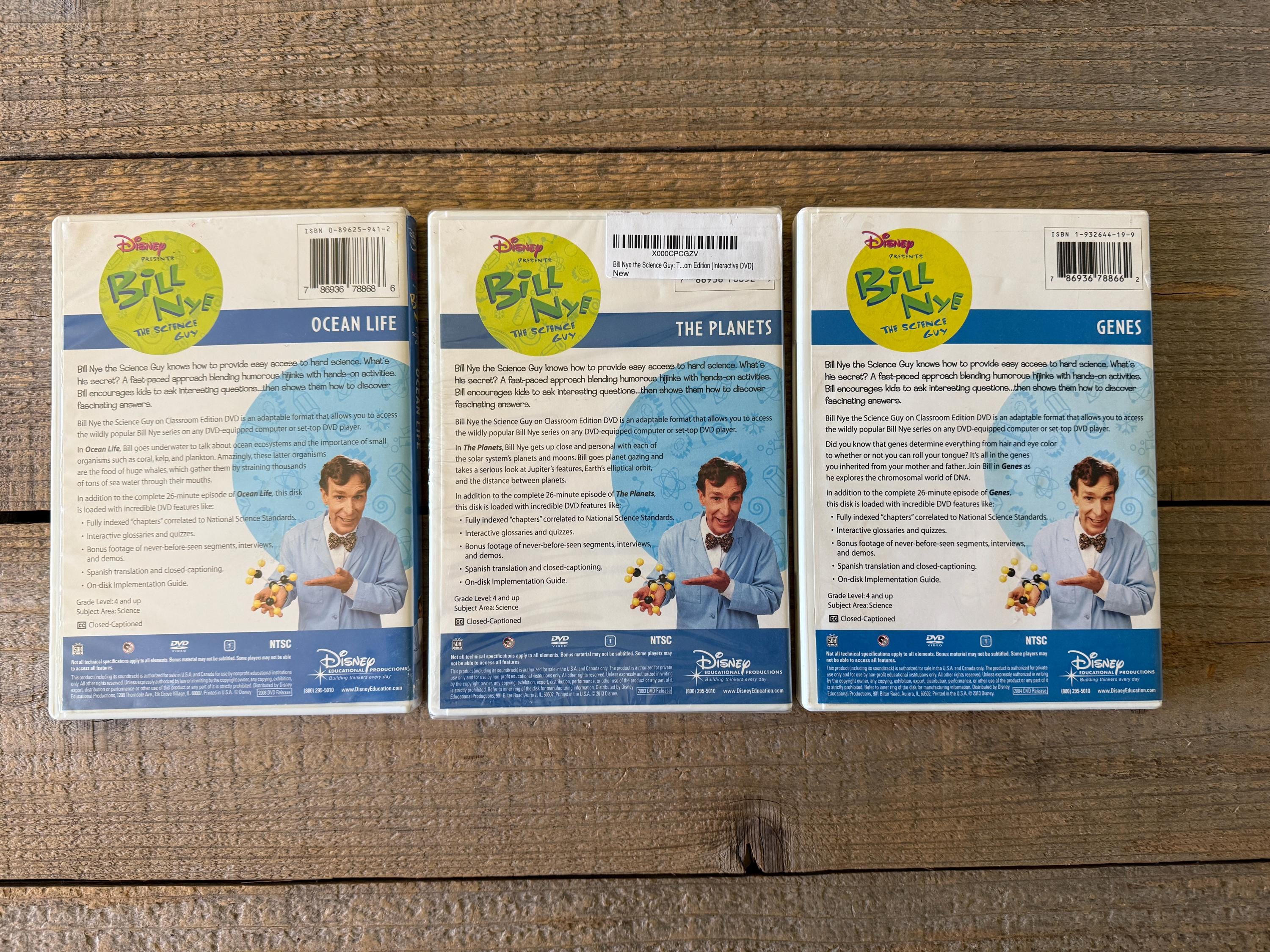 Bill Nye the Science Guy Dvds // Sold Individually // Genes, Ocean