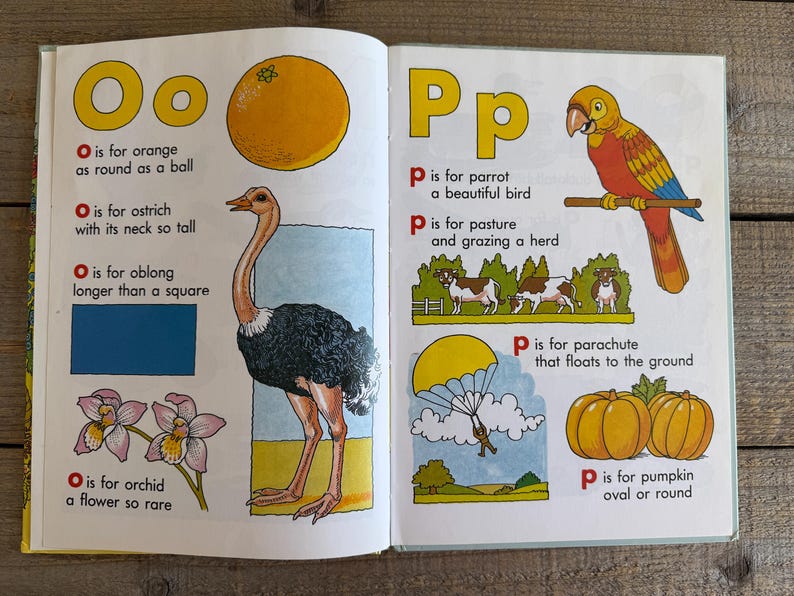 Vintage ABC Book: My First Rhyming Picture Book, 1986 Hardcover - Etsy