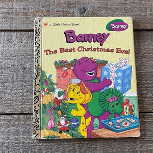 Vintage Barney Book, &quot;The Best Christmas Eve!&quot; // A Little Golden Book // 1997 // See Details