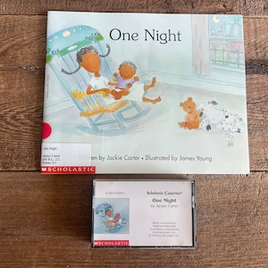 One Night // Jackie Carter // Conjunto de livro escolar vintage e fita cassete