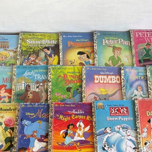 You Choose // Disney Vintage Golden Books //Cinderella, 101 Dalmations, Snow White, Aladdin, Rescuers, Bambi, Peter Pan