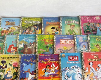 You Choose // Disney Vintage Golden Books //Cinderella, 101 Dalmations, Snow White, Aladdin, Rescuers, Bambi, Peter Pan, Alice in Wonderland